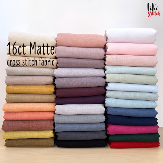 16ct Cross Stitch Fabric, Embroidery cloth with linen look uniform holes, 16 count even weave polyester cotton Aida, FREE worldwide delivery