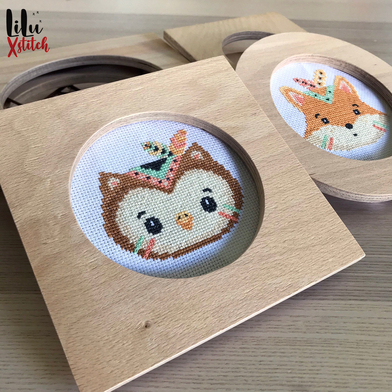 Wooden Display Frame for Cross Stitch Round or Square Etsy Canada