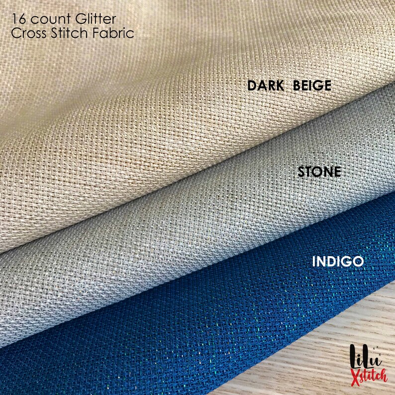 16ct Glitter Cross Stitch Fabric 16 Count Opalescent Aida Etsy
