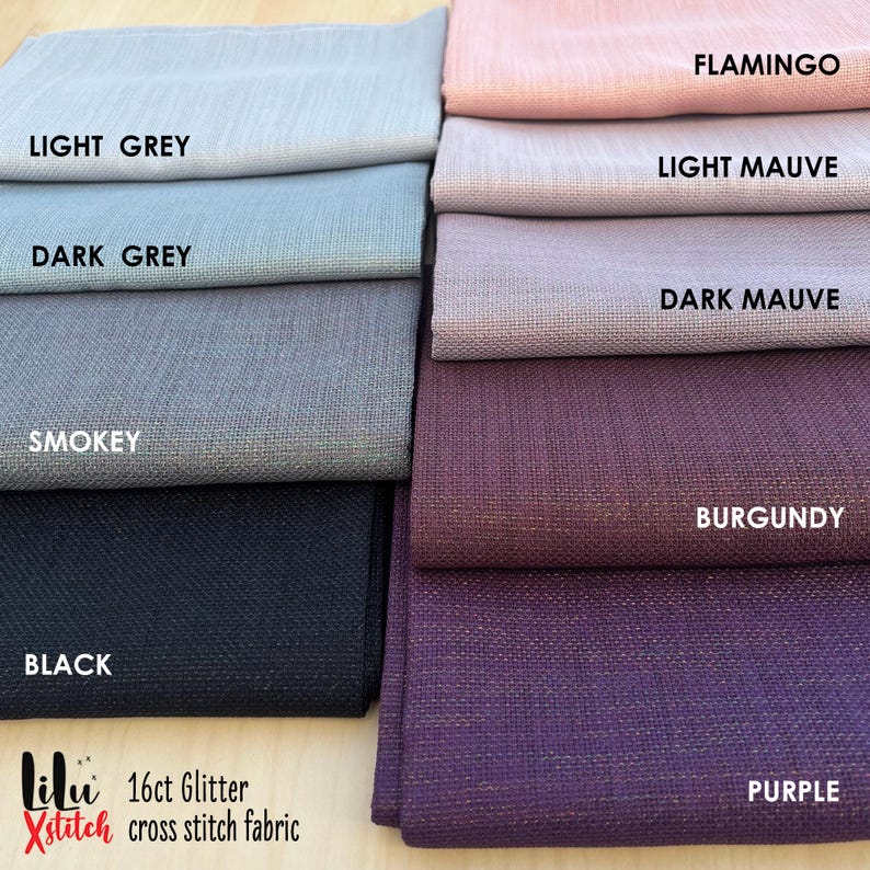 16ct Glitter Cross Stitch Fabric, 16 count Opalescent Aida, Sparkle