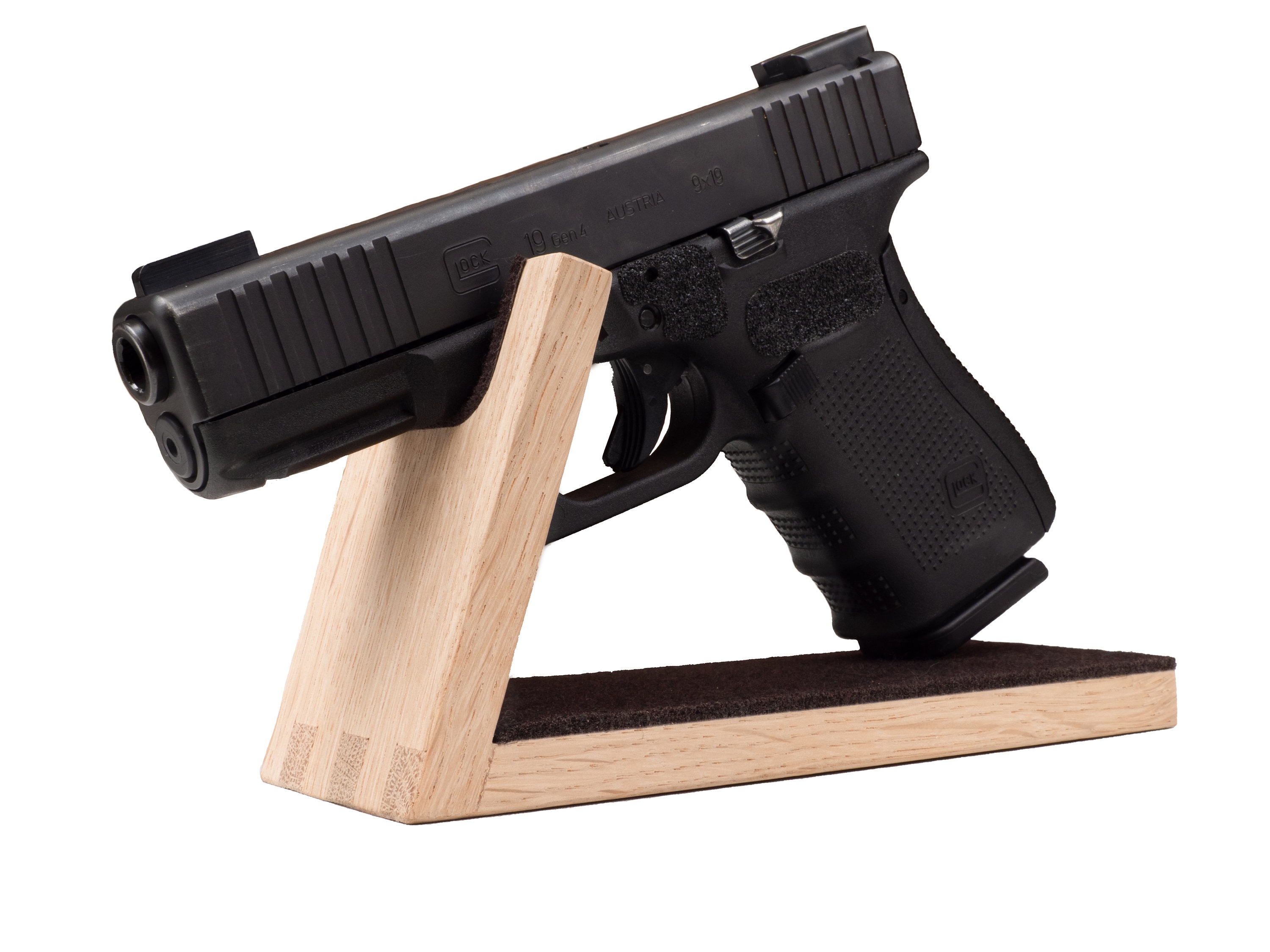 Gun rack wood pistol display gun holder white oak clear Etsy