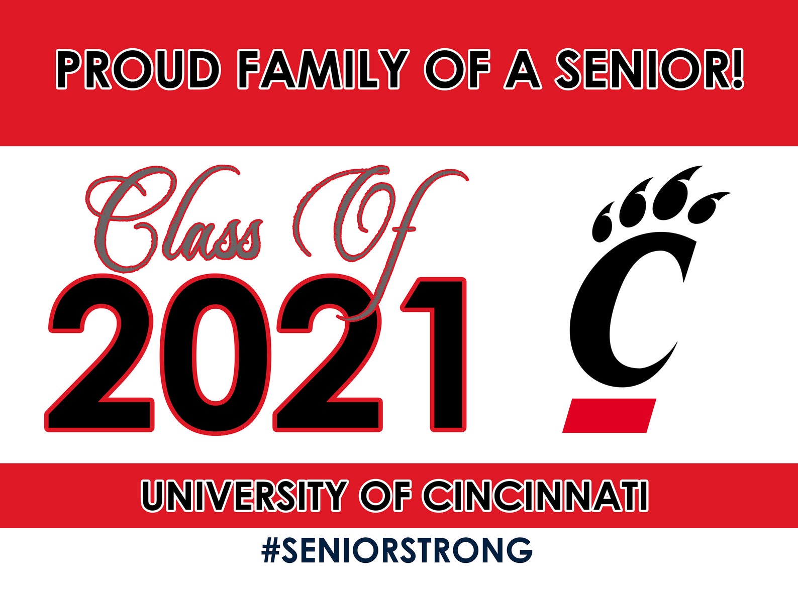 University of Cincinnati 24x18 2021 Senior Graduation Yard Etsy