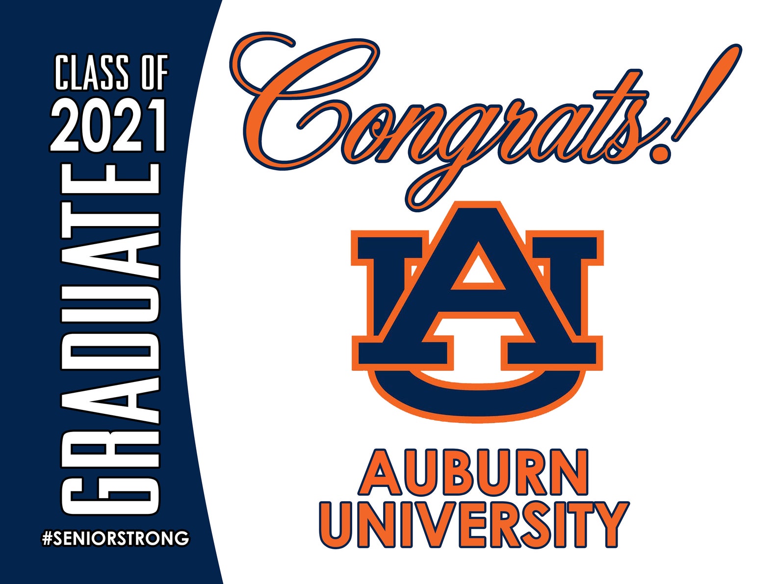 Auburn University 24x18 2021 Senior Graduation Yard Sign Etsy