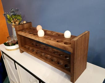 Handmade Wooden Egg Holder: Stackable Farmhouse Display