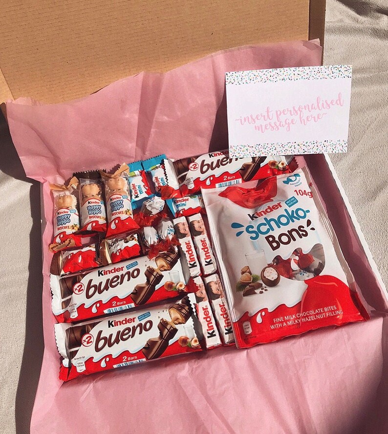Large Kinder Chocolate Gift Box with Personalised Message Card Etsy
