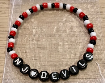 NHL New Jersey Devils Beaded Bracelet