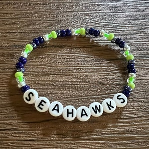 Seattle Seahawks Beaded Bracelet