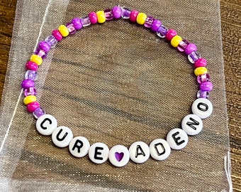 Cure Adeno Adenomyosis Awareness Beaded Bracelet