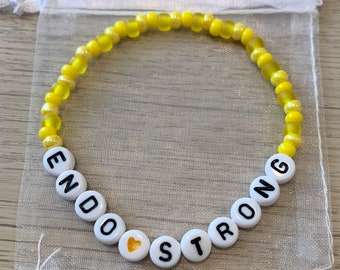 Endo Strong Yellow Beaded Bracelet