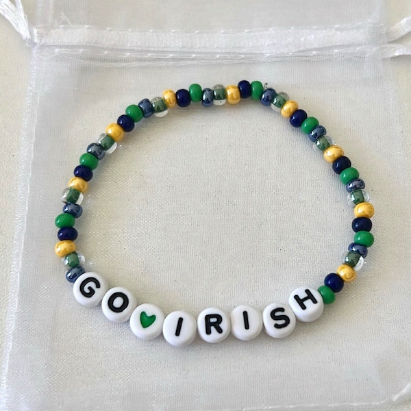 Notre Dame Go Irish Beaded Bracelet