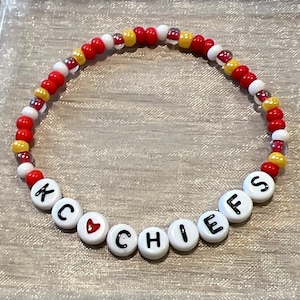 Kansas City Chiefs Beaded Bracelet