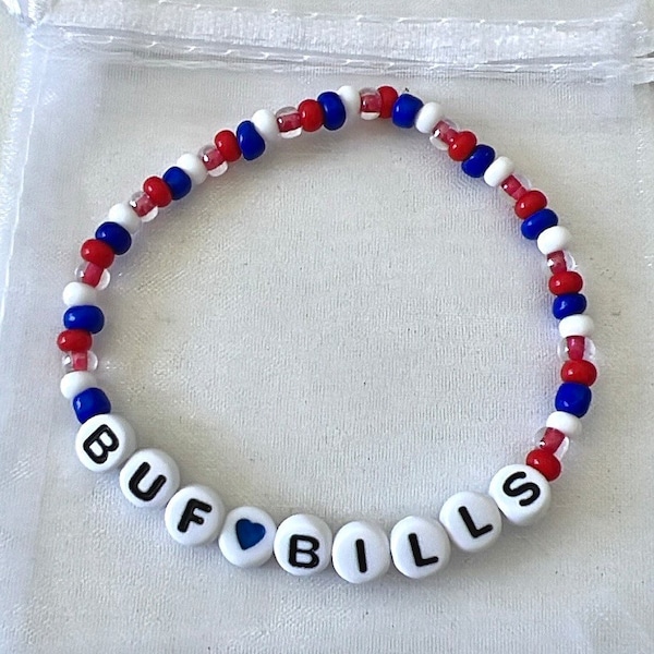 Buffalo Bills Beaded Bracelet