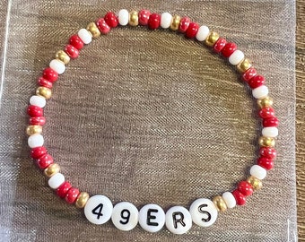 San Francisco 49ers Red/Gold Beaded Bracelet