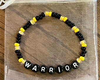 Endometriosis “Warrior” Awareness Beaded Bracelet