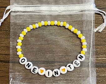 Endometriosis Awareness “One in Ten” Luster Beaded Bracelet