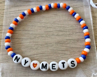 New York Mets Beaded Bracelet