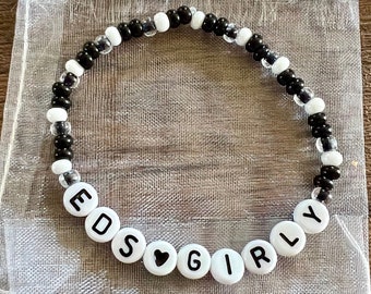 EDS Girly EDS Awareness Black/White Beaded Bracelet