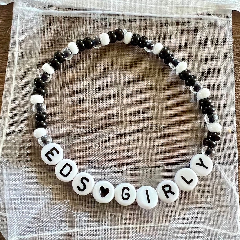 EDS Girly EDS Awareness Black/White Beaded Bracelet image 1