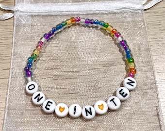 Endometriosis Awareness “One in Ten” Rainbow Beaded Bracelet