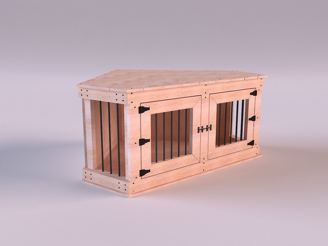 Corner Dog Crate for Diy Woodworking Plan Dog Furniture Etsy Canada