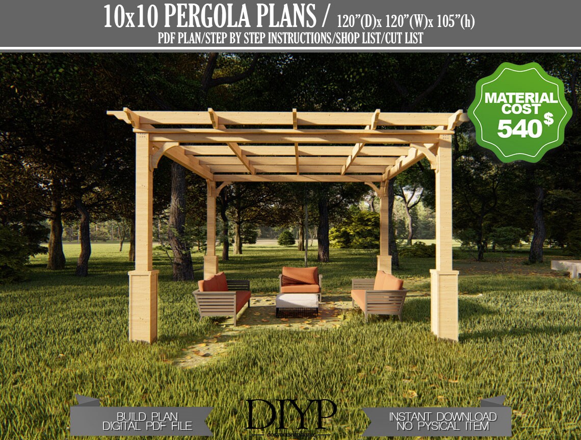 10x10 Shed Plans Patio Pergola Plans 