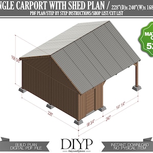 enkele carport met berging - Hoe bouw je een carport - doe-het-zelf garageplannen