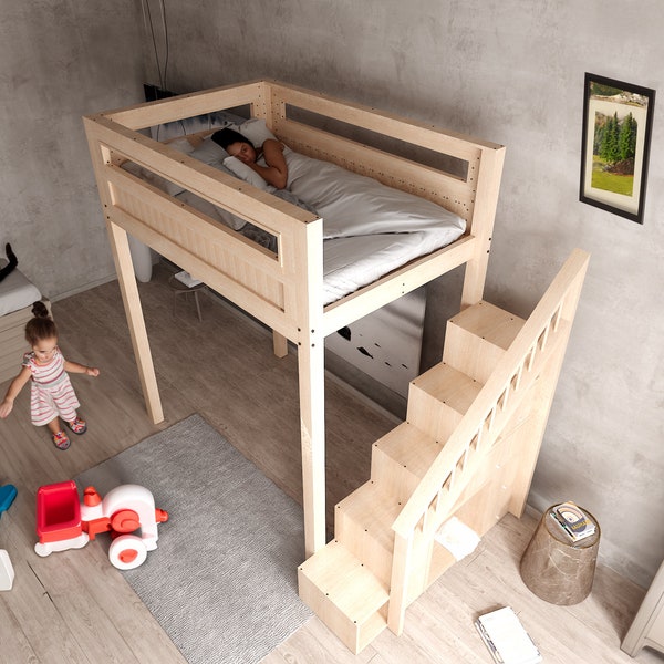 Planos de literas dobles: Diseño de escalera multifuncional (PDF)