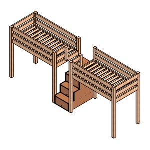 DIY Bunk Bed Plans | Two Beds with Staircase & Drawer Ladder
