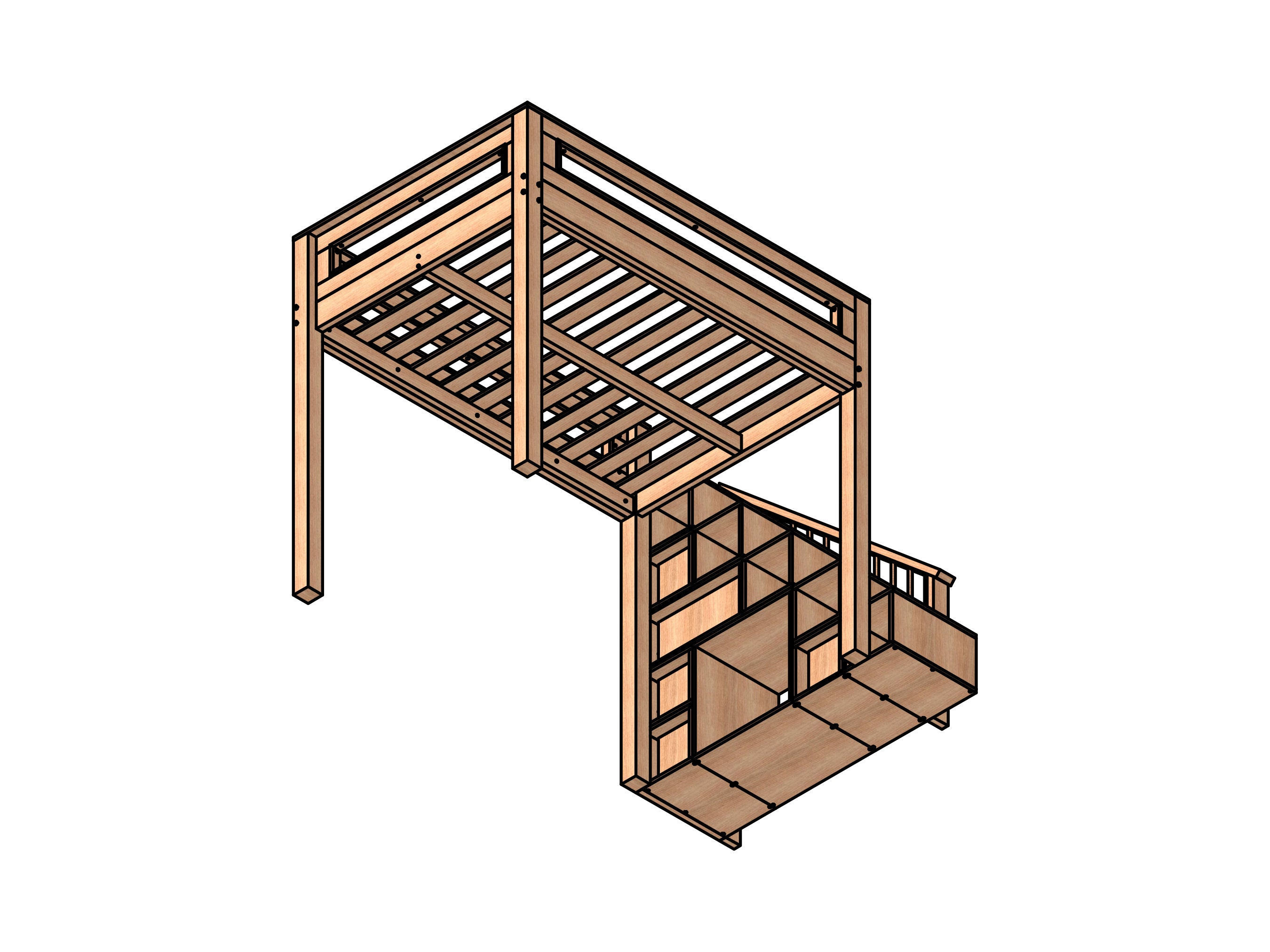 Diy Loft Bed Plan for Adultdiy Loft Bed Plansbuilt in Etsy Australia