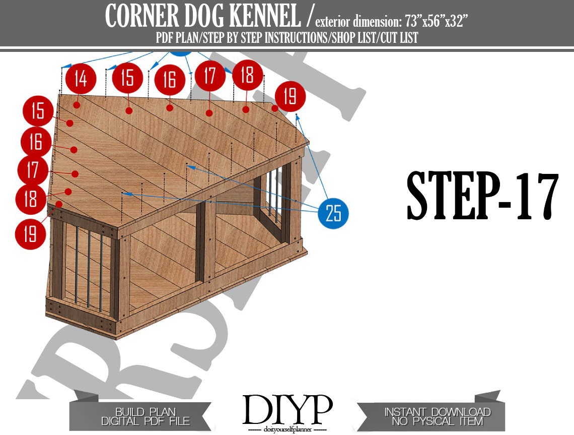 Corner Dog Crate for Diy Woodworking Plan Dog Furniture Etsy Canada
