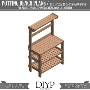 DIY Plans for Potting Bench, Easy woodworking plan for wooden table image 5