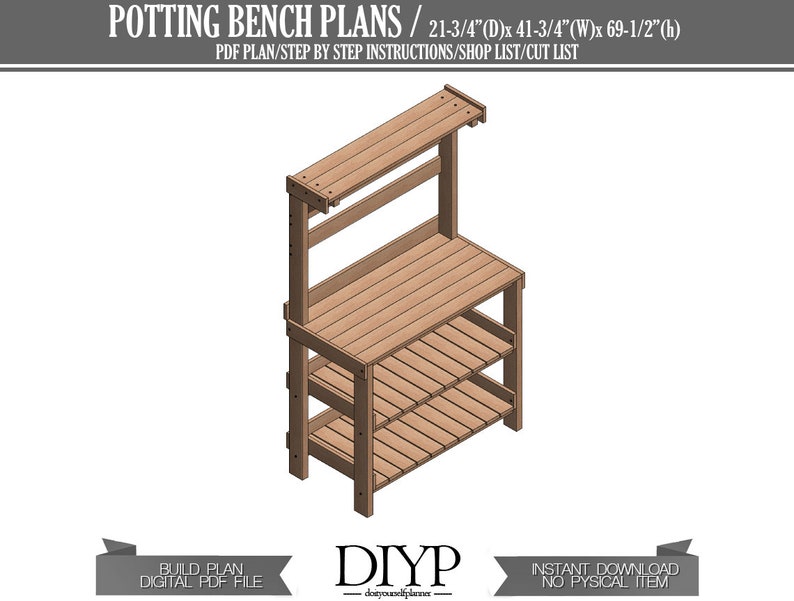 DIY Plans for Potting Bench, Easy woodworking plan for wooden table image 5