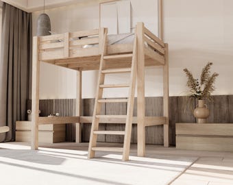 Full Size Loft bed Plan - Modern bedroom ideas build plans
