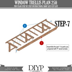25 Ft Windows Trellis Plans - Wooden Windows Door Pergola - Attached ...