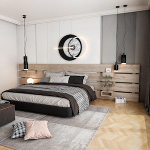 DIY Headboard Plans with Nightstands: All Bed Sizes (Digital Download PDF)