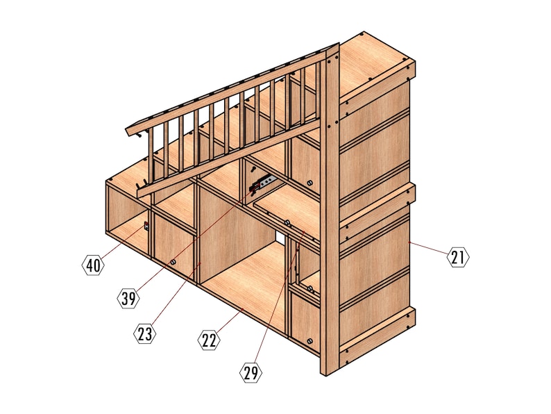 Diy Loft Bed Plan for Adultdiy Loft Bed Plansbuilt in Etsy Australia