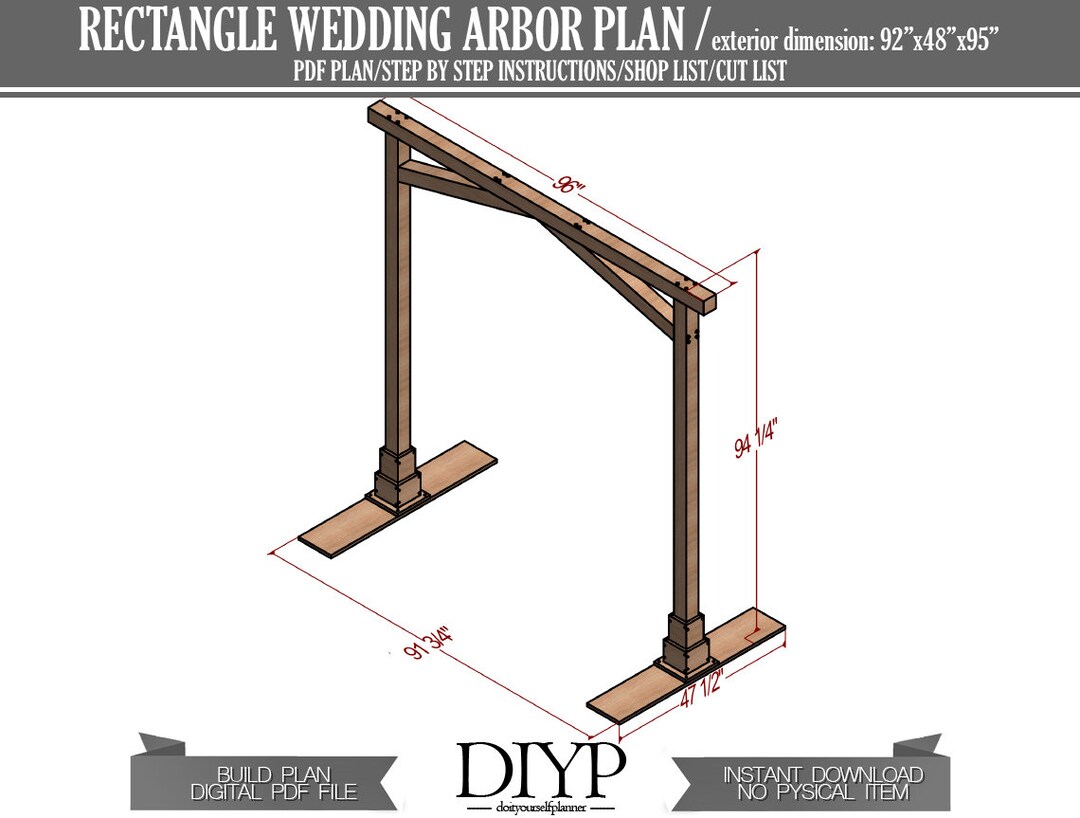 Diy Wedding Arbor Plans, Build Plan for Wedding Arch for Bohem Wedding