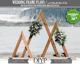 Driehoek Bruiloft Prieel Diy Plannen Pdf, Achtertuin Trellis en Mount Archway Houtbewerkingsplannen