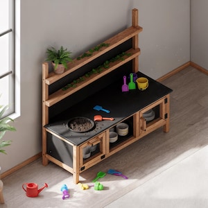 DIY Kid&#39;s Mud Kitchen Plans: Easy Build PDF (19x48x38)