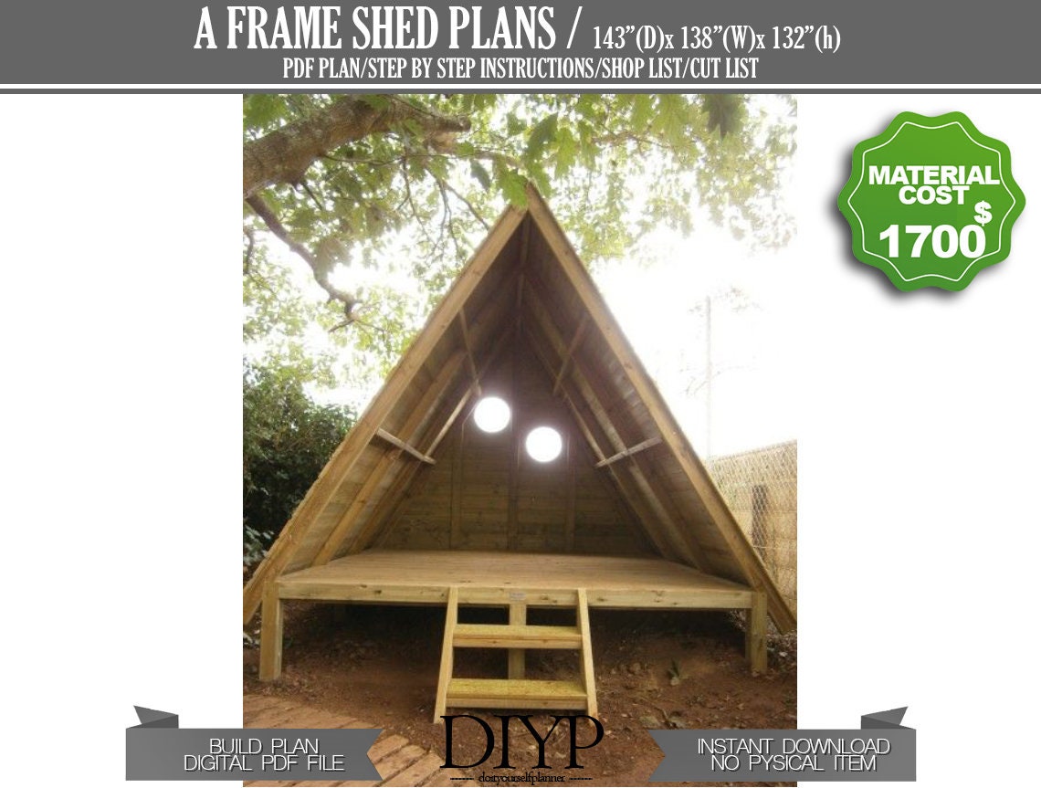 Tiny Aframe Shed Plans A Frame Cabin Plans Tiny Home Build Etsy Canada