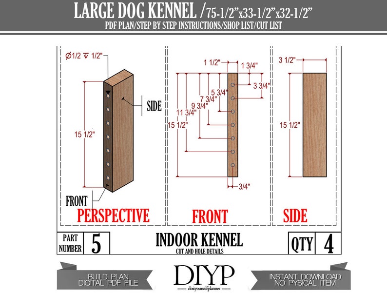 Planer för stora hundkojor: DIY inomhushundhus (PDF-plan) bild 6