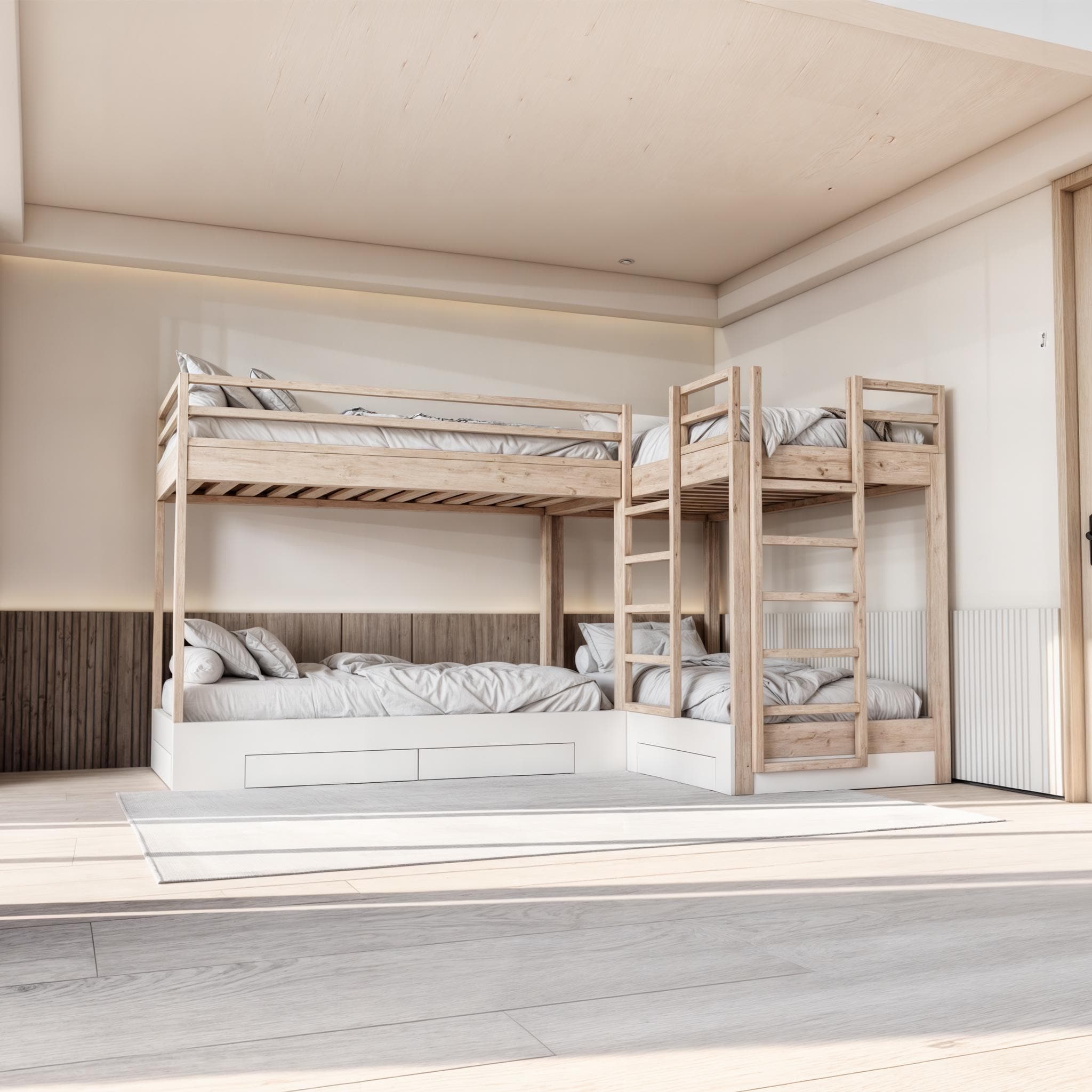 4-in-1 Twin Bunk Bed With Storage: DIY Plans and Animation - Etsy