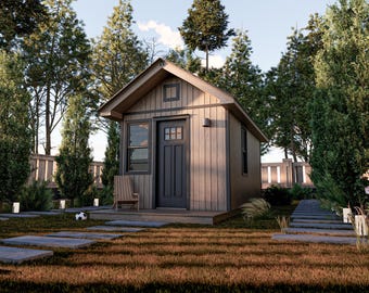 Small Cabin DIY build plans , 10'x20' Tiny House PDF plan
