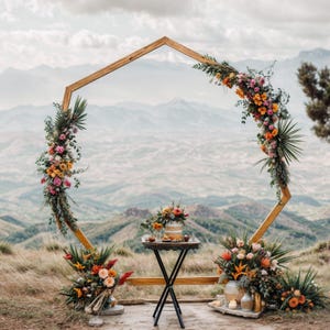 Heptagon Wedding Arbor Plan for Outdoor Ceremony | DIY Woodworking Project PDF