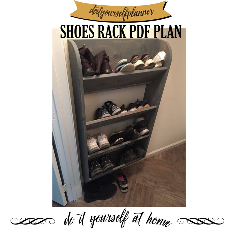 Wall mount shoes storage rackwall shoes storage plansshoe Etsy