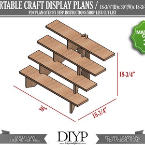 ポータブルスタンドの計画、クラフトフェアのディスプレイ、DIY木製カップケーキの計画、ビルド計画