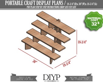 Portable Stand plans, Craft Fair Display, diy wooden cupcake plans, Build Plans