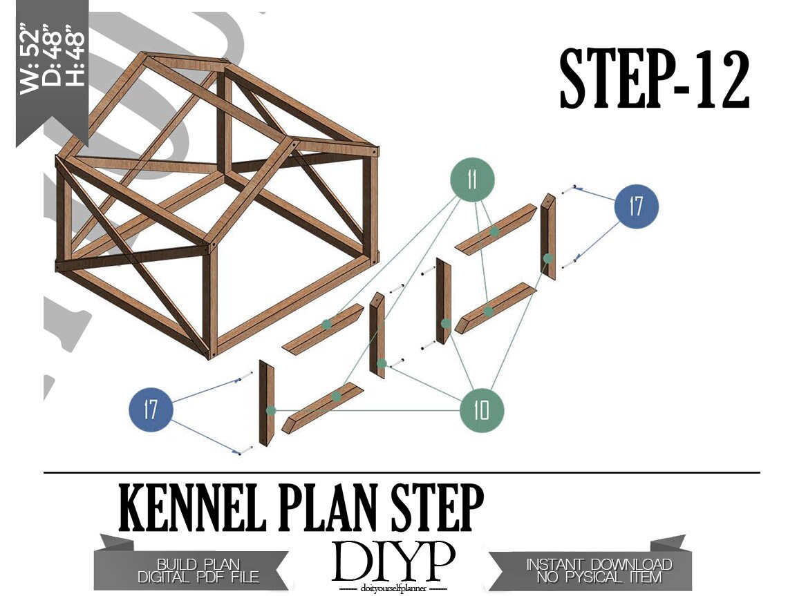 Modern Dog House plans XXL dog crate wooden dog cage pdf Etsy