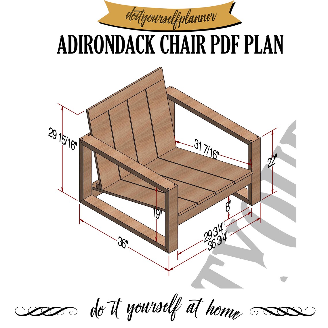 Adirondack Chair Plan Diy Wooden Chair Plans Diy Outdoor Etsy UK