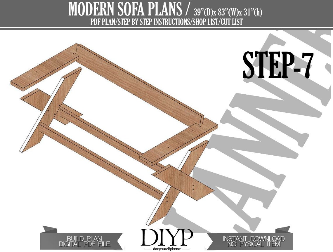 Diy Plans for Modern Wooden Sofa Plans Easy and Cheap Sofa | Etsy